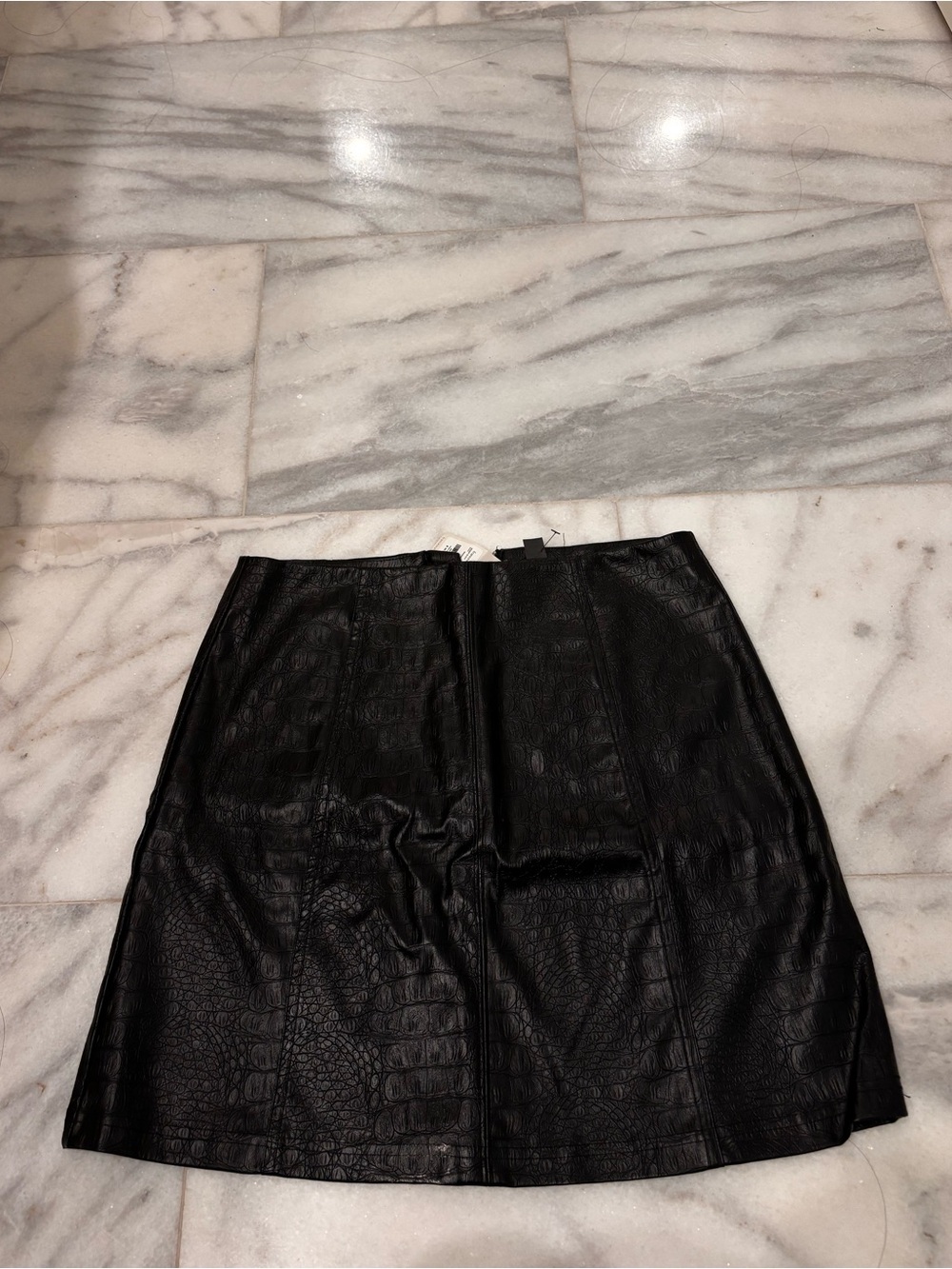 Francesca's Black Leather Mini Skirt